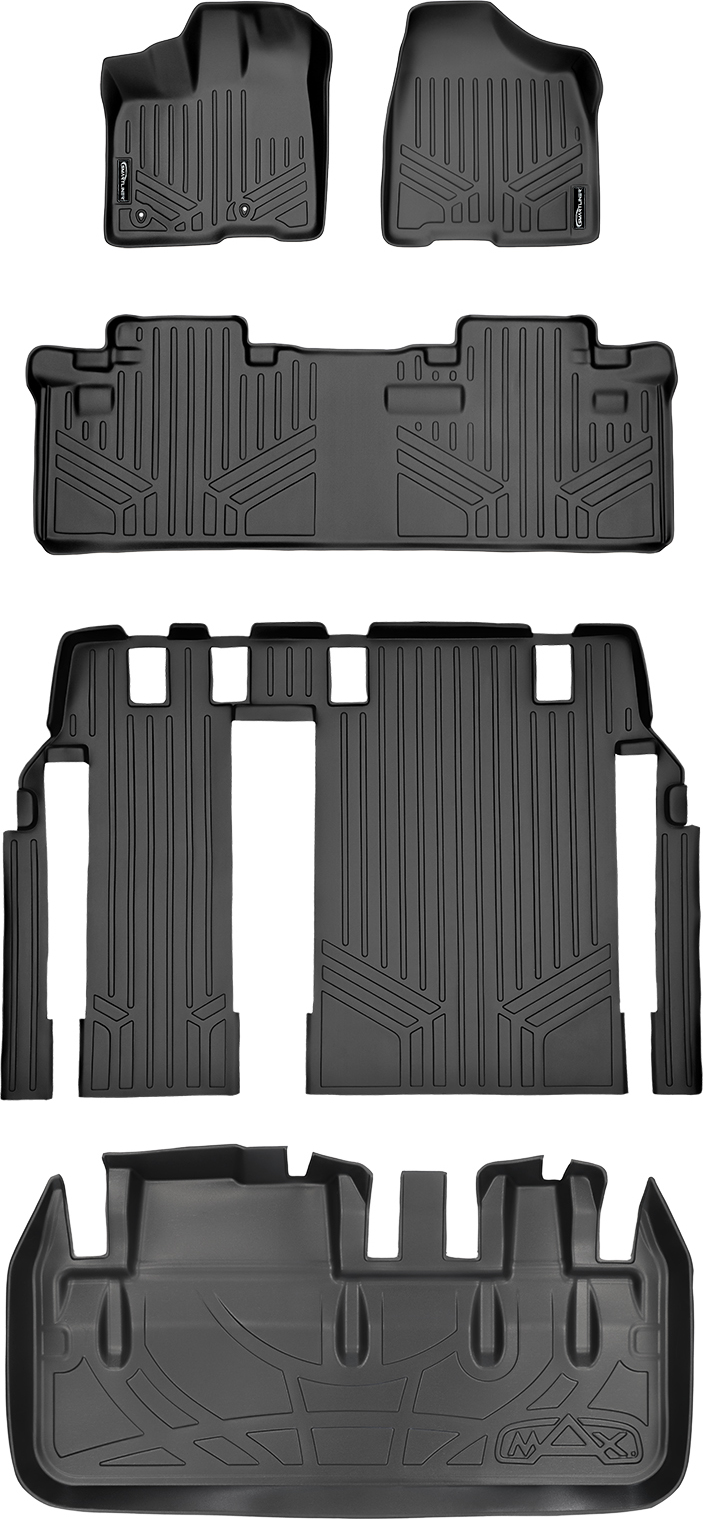 All Weather Floor Mats Set 3 Rows Cargo Liner for Toyota Sienna 8 Seats Black | eBay 2006 Toyota Sienna All Weather Floor Mats